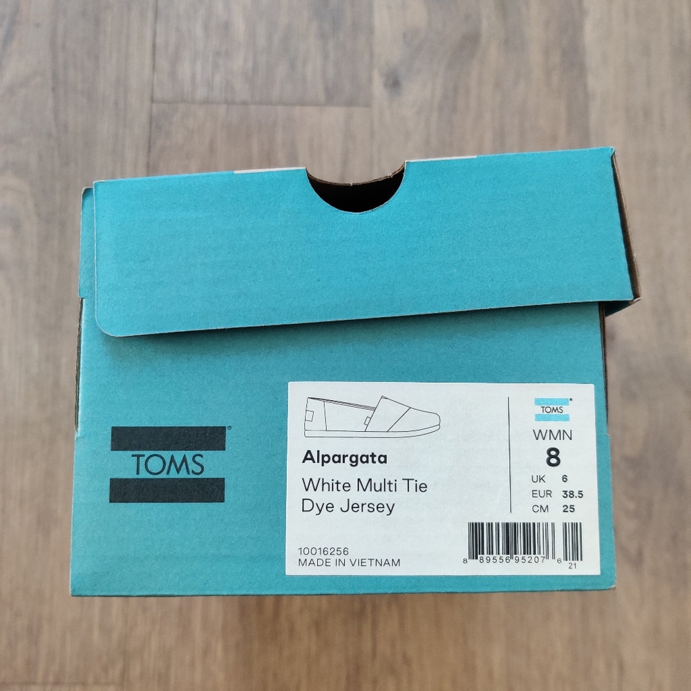 TOMS Alpargata Multicolored Pastel Tie Dye Slip On Canvas Sneaker - Picture 11 of 13